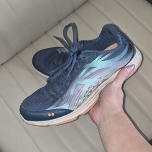 Ryka Women's Blue Shoes Lace-Up Walking Running Sneakers 9-9.5